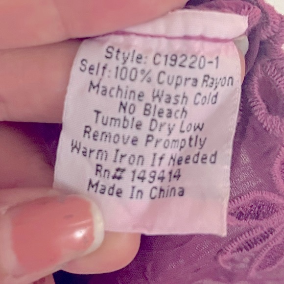 Johnny Was Leith Bohemian Eyelet Top Purple XS - Picture 16 of 16